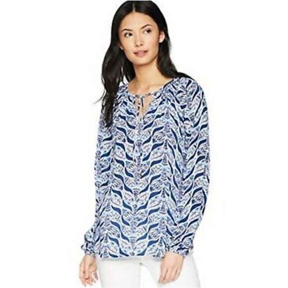 Lilly Pulitzer Willa Top Mermaid Tail Print Blouse - Picture 1 of 13